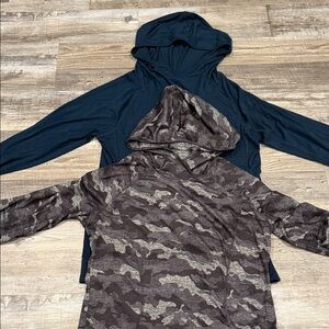 Two lightweight athletic hoodies, med